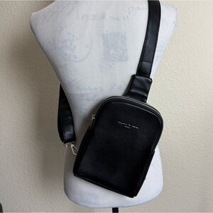 Inicat Small Black‎ Sling Bag Crossbody Vegan Leather Bag Brand New